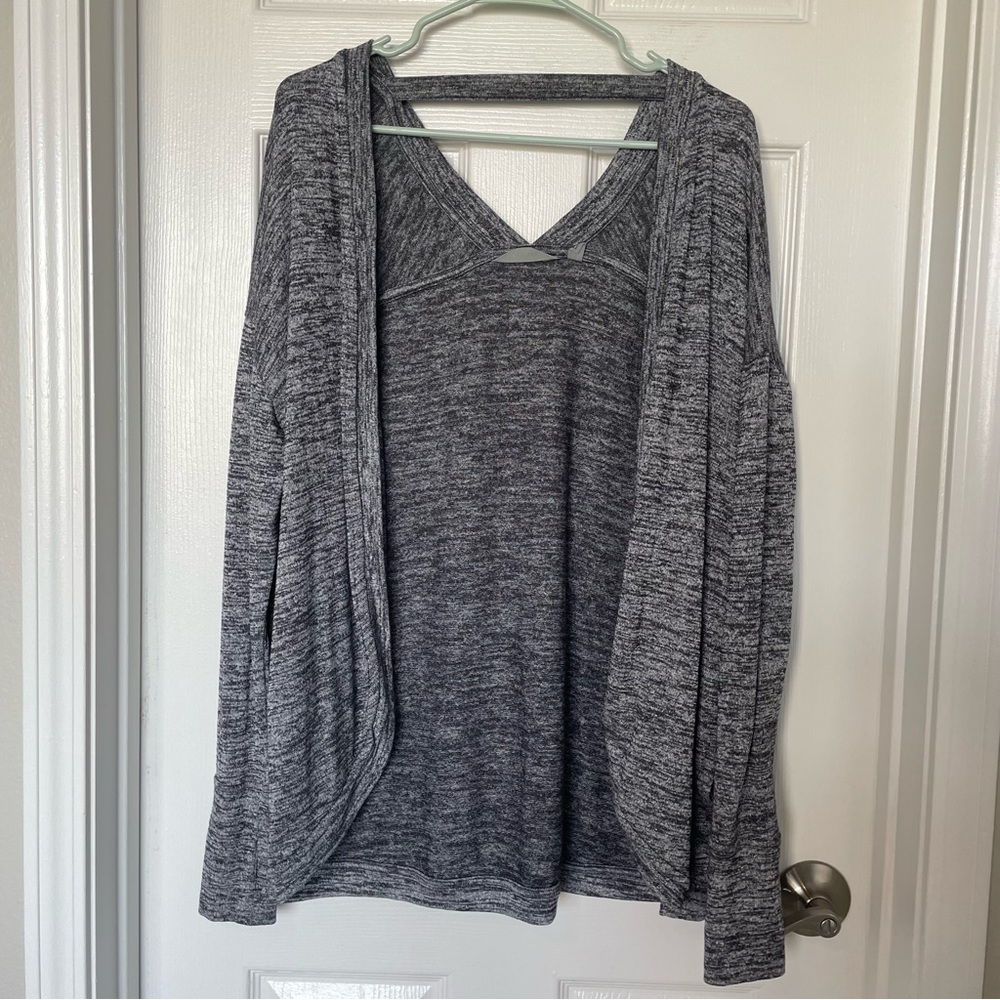 Athleta Heathered Gray Cardigan Long Sleeve Women’s Size Small